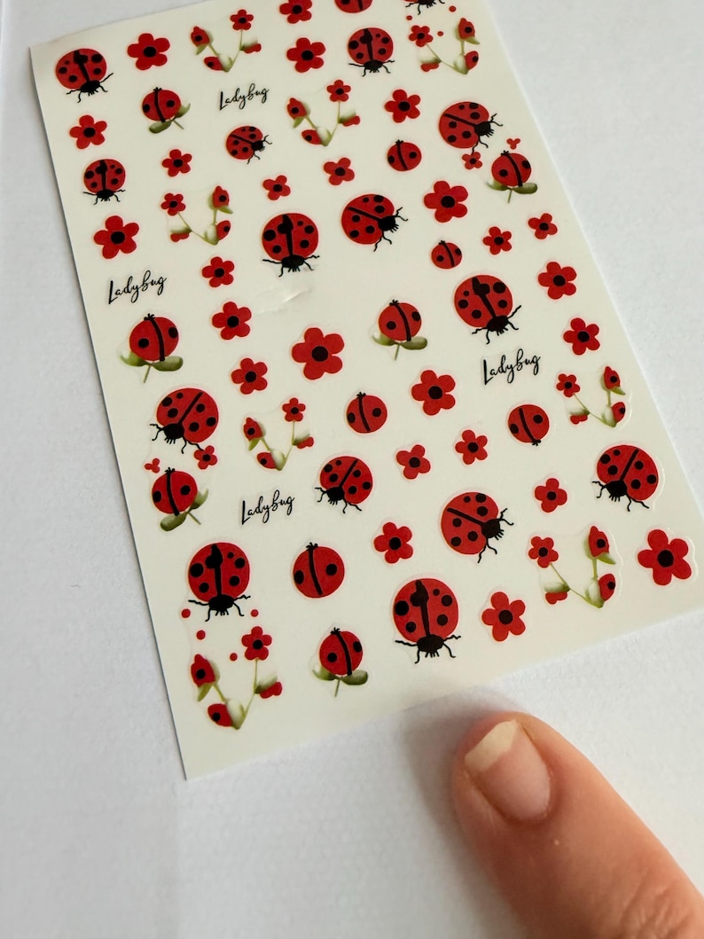 Ladybug Fruit Sticker Mini , Ladybird Stickers , Ladybug Sheet Beetle, Spider Tiny Stickers ...