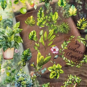 Green  leaves Sticker sheet, Flower Stickers, Meadow , Daisy Stickers, leaves Stickers, Hippie leaf Floral Stickers, Meadow Flower
