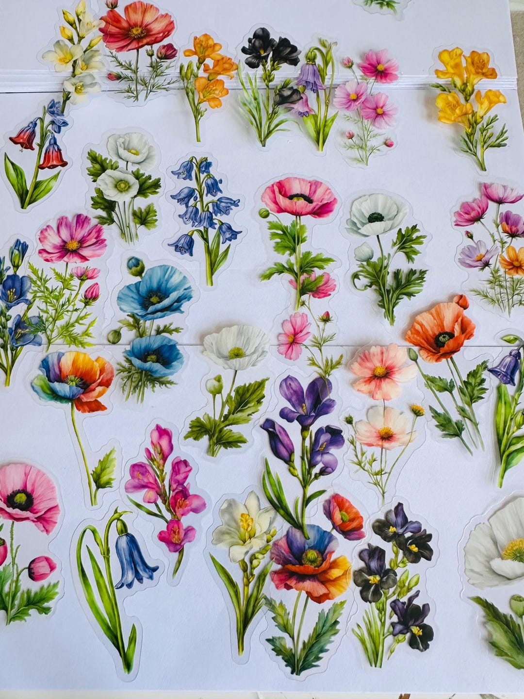 Pretty Flowers Sticker Set, Wild Flower Bouquet Stickers, Wildflowers ...
