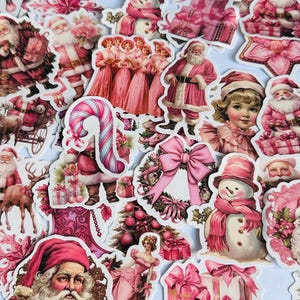 Adesivos de Natal vintage | adesivos de vinil | Adesivos de Natal / Robin / inverno / globo de neve / Papai Noel / árvore de Natal / adesivos de diário