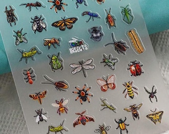 Mini , ladybird stickers , ladybug sheet beetle, spider Tiny stickers/ mini stickers / beetle  decal / insect decorations / spider decor