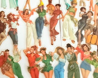 Vintage fashion stickers set / 1950’s fashion / vintage aesthetic stickers | bullet journal | Diary stickers