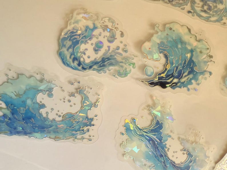 Aesthetic Sea, Ocean, Wave Themed Stickers, Bullet Journal Stickers ...