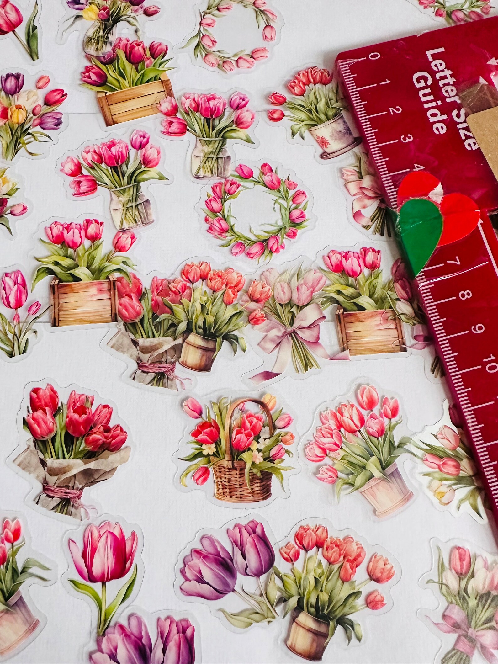 10 Set Tulip Floral Stickers Flower Plants Craft Stickers - Etsy