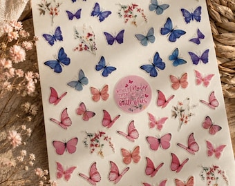Tiny Butterfly holographic sticker sets. |metallic stickers | butterfly craft supplies | silver fairy | silver butterfly