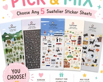 Suatelier Sticker surprise set/ journalling starter pack /  Sticker| planner Sticker|Craft stationery | bullet journal stickers | nature