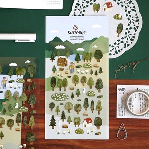 Suatelier Stickers|Forest|Woodland sticker|Tree Lumberjack Sticker| planner Sticker|Craft stationery | bullet journal stickers | nature