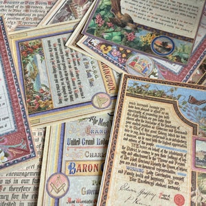 Zestaw 10 mieszanych elementów z papieru artystycznego | Malarstwo | Papier artystyczny | Scrapbooking | Prowadzenie dziennika | Pamiętnik | Dziennik | papier materiałowy