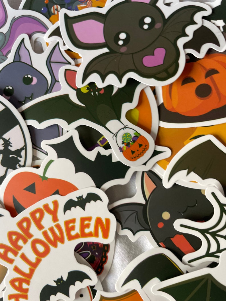 Halloween | Bats | Pumpkin | Witch | Ghost | Black Magic | Stickers ...