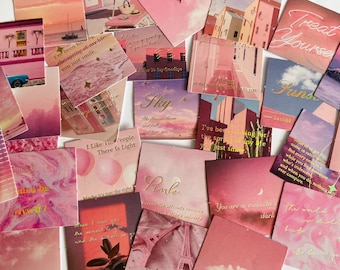Pink positivity Landscape Sticker Sets  - Pink Romantic Series - be Junk Journal Supplies - Scrapbooking - Aesthetic Pink