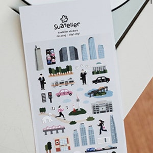 City city Suatelier 1105 stickers -scrapbooking stickers -Planner stickers-embellishment-craft sticker-daily-city-card making- stickers-