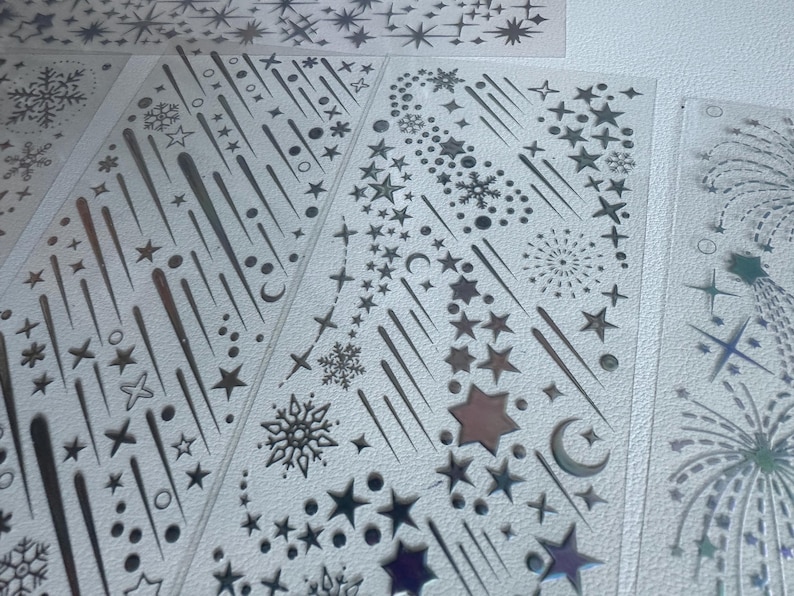 Sheet of holographic moon/ star / celestial / holographic golden moon sticker. Star sign sticker sheet image 5