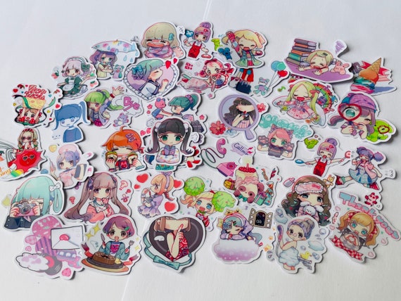 Mini vinyl Anime stickers / Harajuku Kawaii character / Harajuku / Tokyo fashion stickers set / aesthetic stickers | bullet journal |