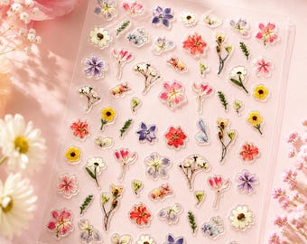 Mini flower stickers , plant sticker sheet suatelier. Tiny stickers/ mini stickers / nail decal / nail decorations / diary decor