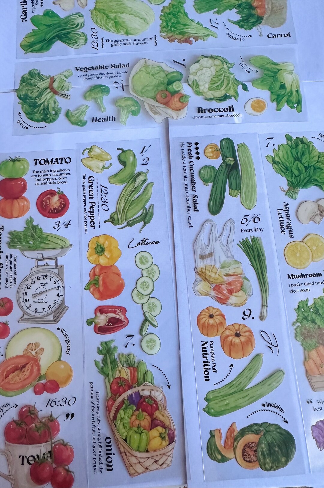 Suatelier Hehe Veg Sticker Sheet Kitchen Themed Stickers | Fruit ...
