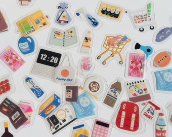 Kawaii | market | food | shopping | tiny stickers | sushi  sticker set | market stickers | Kiorean stickers | Bento box stickers…
