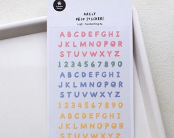 Holograficzne naklejki z literami pastelowymi, naklejki z alfabetem Suatelier
