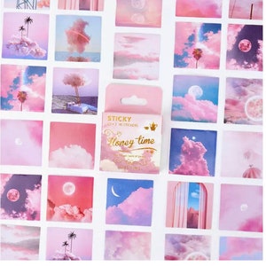 Landscape Sticker Sets  - Pink Romantic Series - Colour Choice - 10 mix Stickers - Junk Journal Supplies - Scrapbooking - Aesthetic Pink
