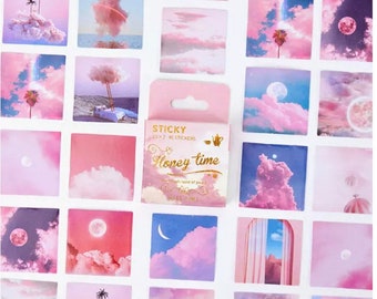 Landscape Sticker Sets  - Pink Romantic Series - Colour Choice - 10 mix Stickers - Junk Journal Supplies - Scrapbooking - Aesthetic Pink