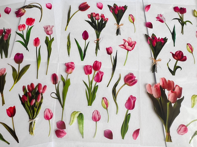 Sheet of Tulip Floral Stickers Flower Plants Craft Stickers - Etsy