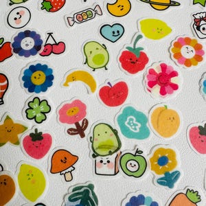 20 süße Kawaii-Aufkleber | Gemüse | kleine Aufkleber | kleines Sticker Set | Positivität Aufkleber | glücklich Aufkleber | Bento Box Aufkleber…