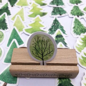 Green Trees Stickers, Forest Stickers, Greenery Planner Stickers, Woodland Stickers, Planner Supplies, Greenery Deco Crafting Stickers image 2