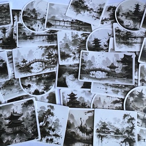 Naklejki z Japonii, Naklejki estetyczne z Japonii | Naklejki Wave | Geisha | Scrapbooking w Tokio | Prowadzenie dziennika | Naklejki do pamiętnika | Naklejki do dziennika