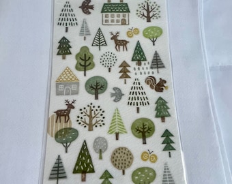 Tree Stickers|Forest|Woodland sticker|Tree Lumberjack Sticker| planner Sticker|Craft stationery | bullet journal stickers | nature