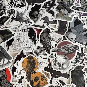 Gothic Raven stickers | white / gothic/ black magic/ spirits / stickers. Vinyl waterproof and reuse-able