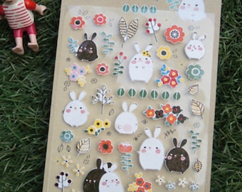 Suatelier Bonny bunny rabbit stickers- diary stickers / journaling stickers / Kawaii bunny / Kawaii animal / Korean stickers stationary