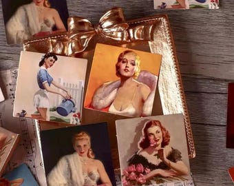 Vintage  women portrait a  - Junk Journal stickers - Paper Ephemera - Scrapbook, art  Stickers- Hollywood glamou images  - 1950’s images -