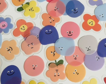 10 Hu hu glad positivitet klistermärken - sött set med prickklistermärken, kawaii ansiktsklistermärken, planer stickers, journalklistermärken, prickklistermärken,