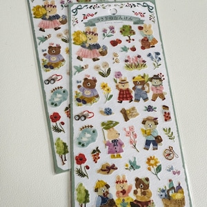 Foglio di adesivi della fattoria ggumi di suatelier / adesivi dell'orsacchiotto / diario / forniture per l'artigianato dell'orso / fattoria ggumi / BUJO / orsacchiotto / orsacchiotto