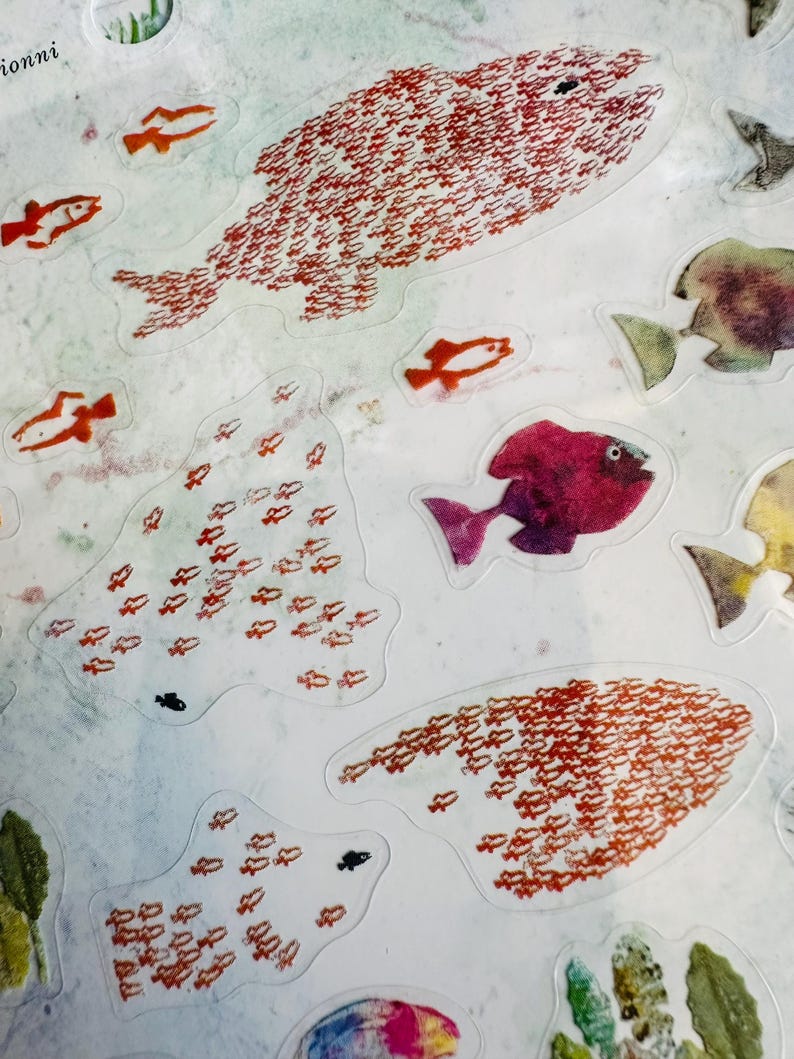 Life Fish Sticker Sea Life Fish Stickers / Marine Sticker Set / Lobster / Tabby / Cat ...
