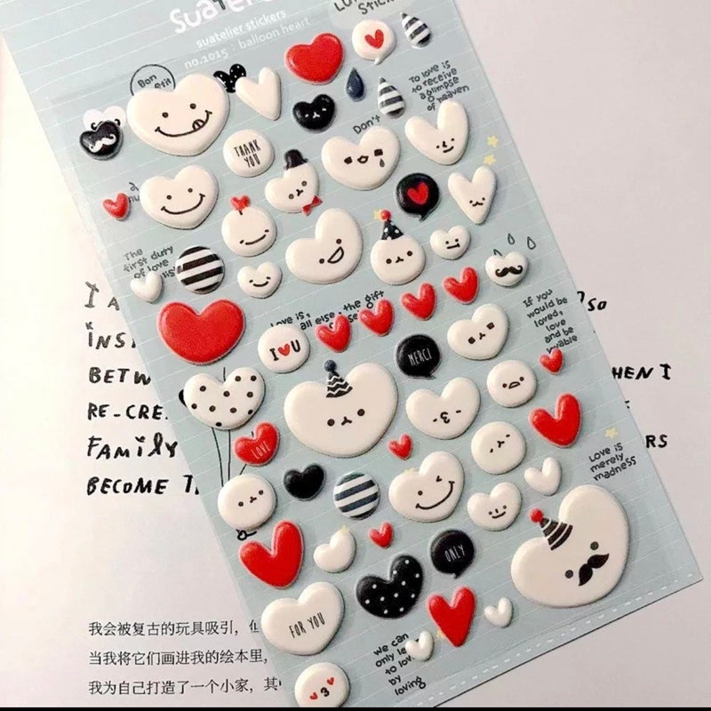 Add Heart Sticker Small Heart Stickers - Etsy