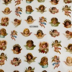 Tiny cherub/ Cupid vintage cherub Kewpie child stickers  / Baby / cute vintage  / child / craft supplies / kid stickers /