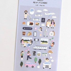 Suatelier “Vlog Trip” / Bon voyage/ blog / bullet journal / stile di vita parigino / adesivi da viaggio / adesivi per diario / adesivi per journaling /
