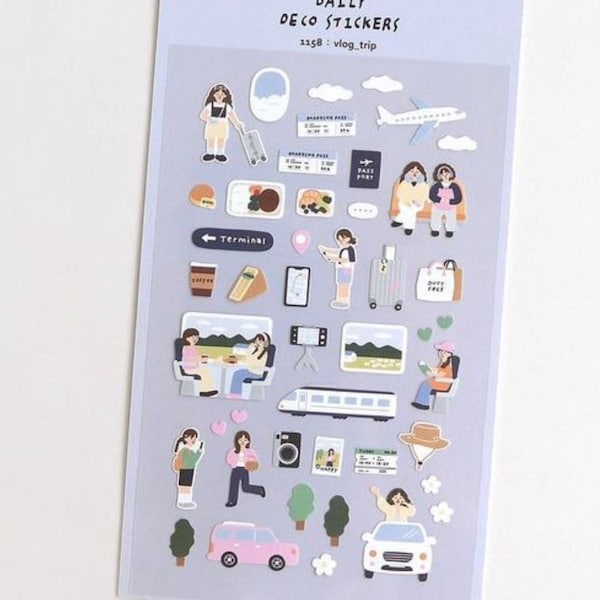 Suatelier “Vlog Trip”  / Bon voyage/ blog / bullet journal / Paris lifestyle / travel  stickers / diary stickers / journaling stickers /