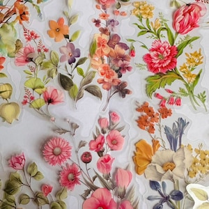 Hübsche Blumen Aufkleber Set, Wildblumenstrauß Aufkleber, Wildblumen Aufkleber, Hippie Boho Blumenaufkleber, Wiesenblumenaufkleber