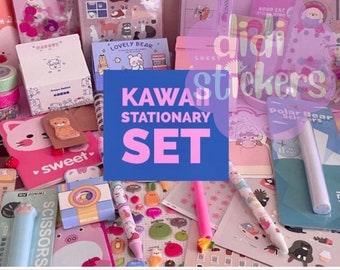 Lux Kawaii Stationery set, craft Box | gift set |  Kawaii stationery |Cute Kawaii | Surprise bag |Kids Birthday gift |Stationery gift set