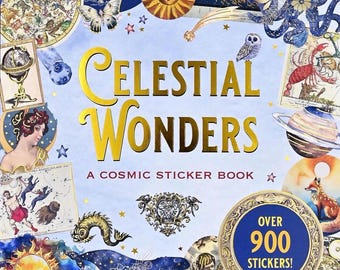 Cosmic Curiosities — A Celestial Sticker Book, moon star, witchy, sticker book 700 stickers