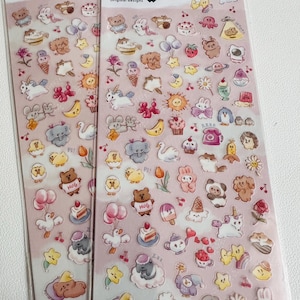 Niedliche Tier Sticker, mini Sticker, rosa Sticker, kawaii, harijjku und sweet!