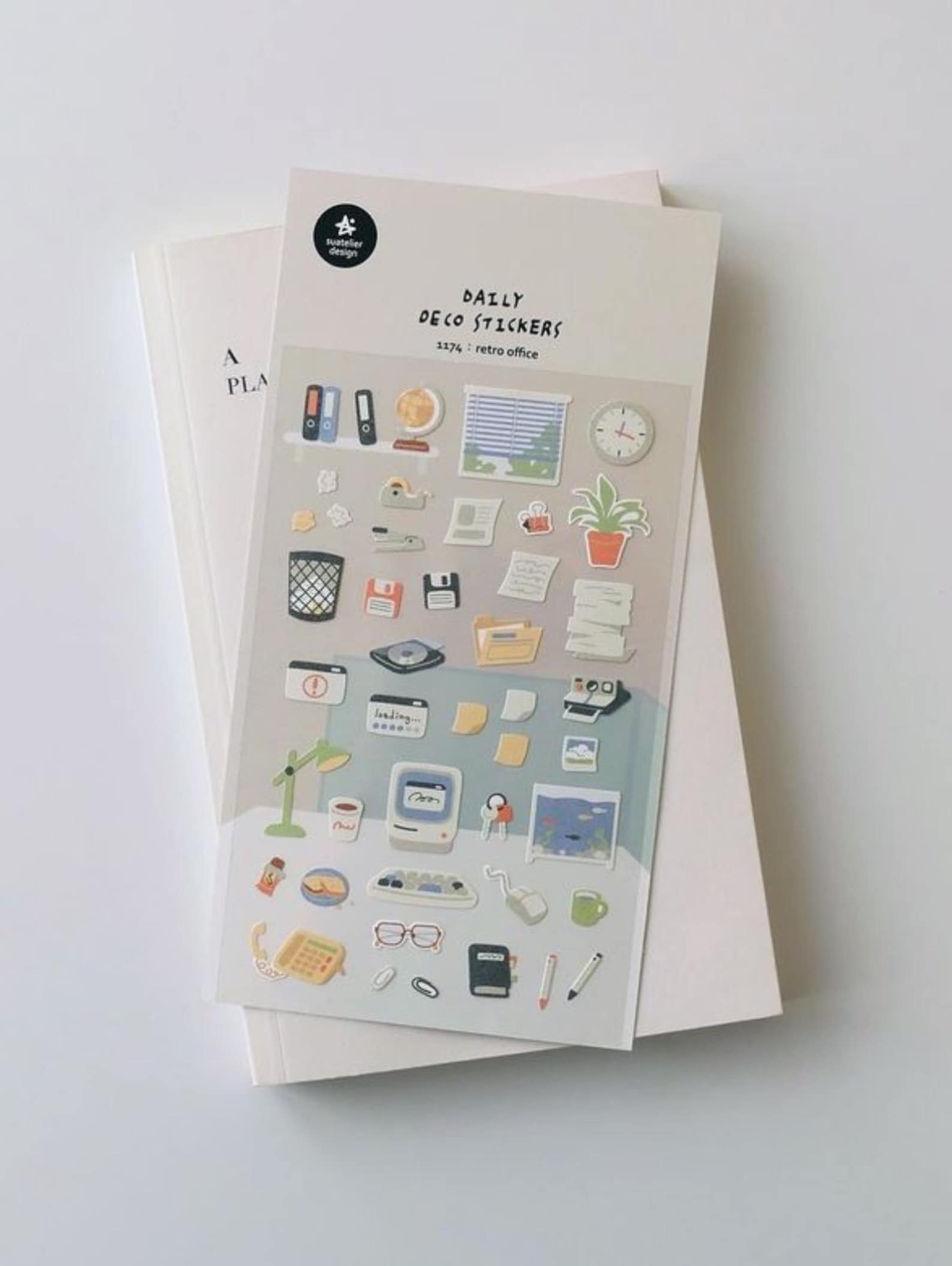 Retro Office, Work Day Sticker Sheet / Stationary Stickers / Computer ...