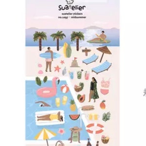 “Mittsommer” Stickerbogen / sommerlicher Stickerbogen / Reiseblog / Park / Glückwünsche, Urlaub, Journal Sticker