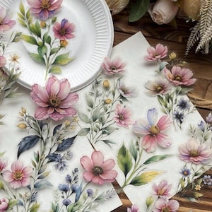 Set di adesivi con fiori secchi, adesivi con bouquet di fiori selvatici, adesivi con fiori selvatici, adesivi floreali hippie boho, adesivi con fiori di prato