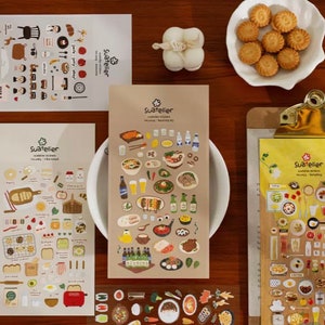 Suatelier foodie themed stickers - Japanese food - Bento- Ramen Sticker sheet - Hotpot, foodie gifts, noodles, Hotpot food trip 2