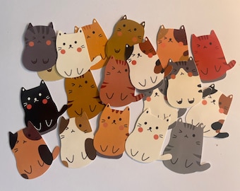 Set of kitten/ cat stickers / cat gifts / journal atixkers / craft stickers / Kawaii cat / cat gifts / cat lover ideas / kitty stickers /