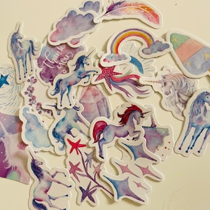 Sets of Pretty whimsical gothic crystal/ healing / castle / fairytale / blue / purple deco stickers. Bullet journal / craft stickers