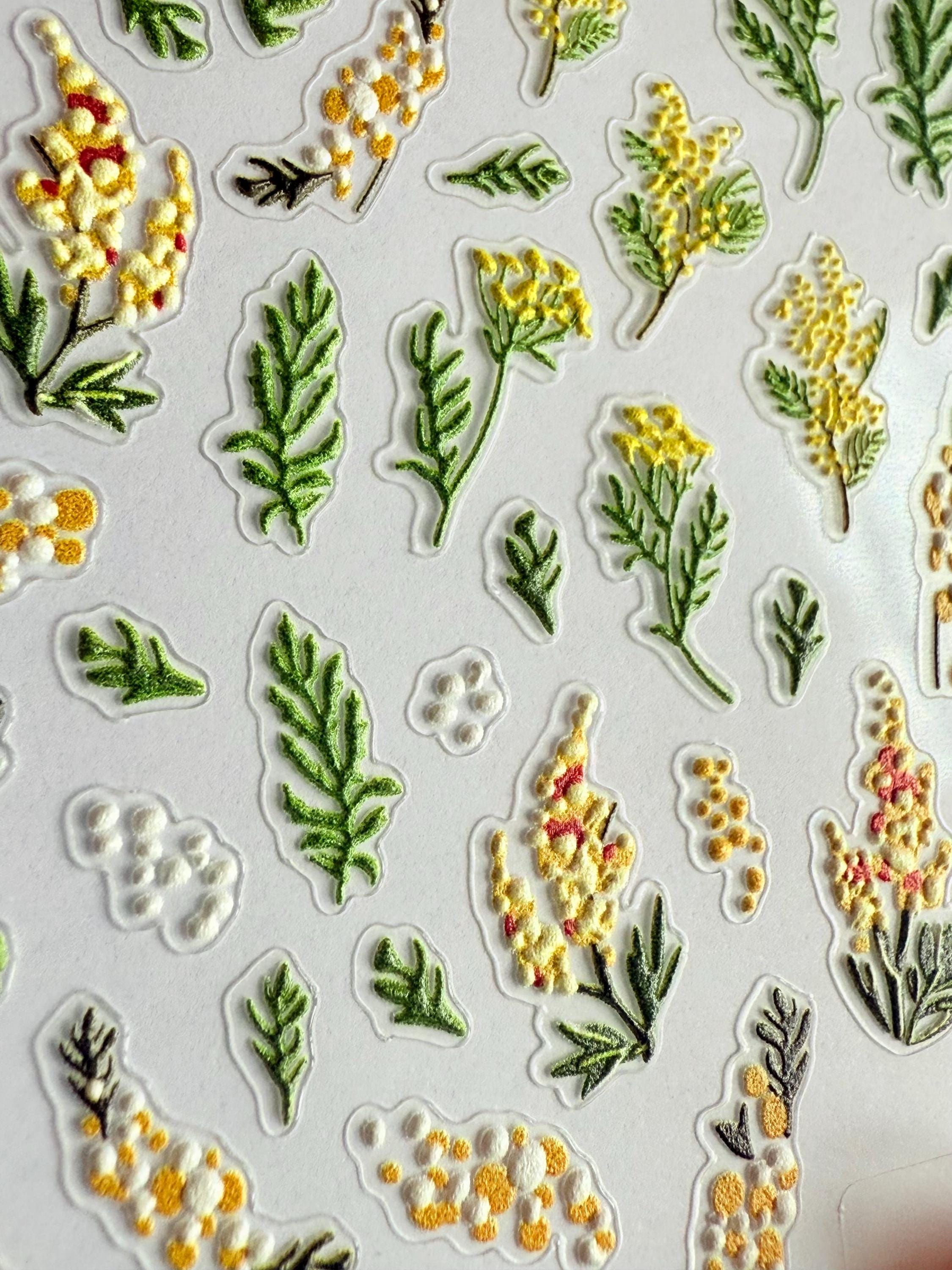 Mini Flower Stickers , Plant Sticker Sheet Suatelier. Tiny Stickers ...