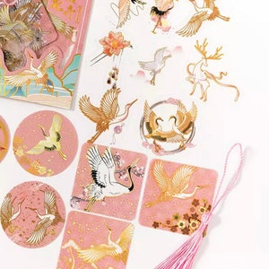 Naklejki sztuka kultura Japonia, Naklejki krajobraz japoński | Naklejki fala | Złota folia | Scrapbooking | Dziennikarstwo | Naklejki do pamiętnika | Dziennik